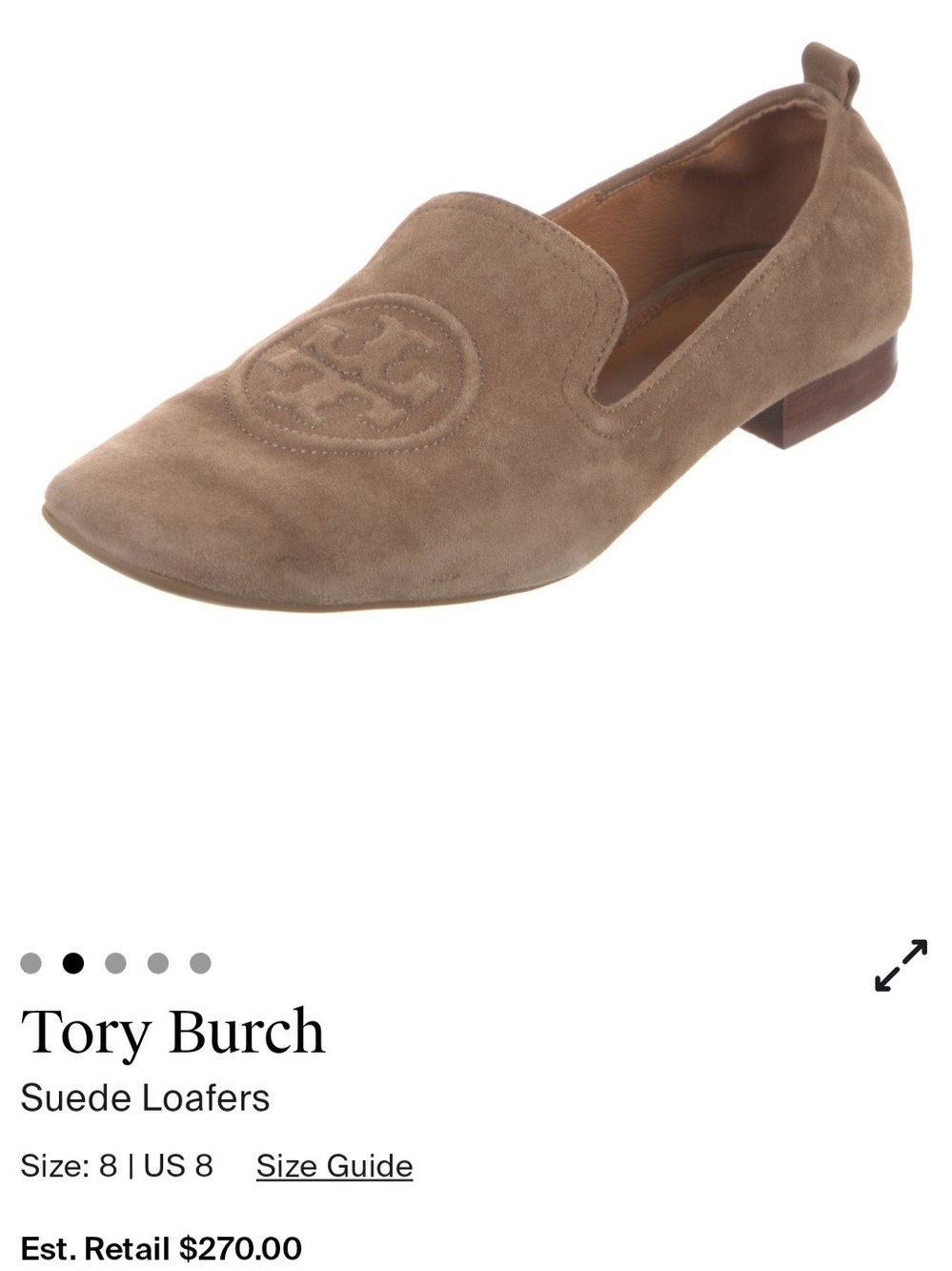 Tory Burch Suede Slip-On Loafers in Taupe